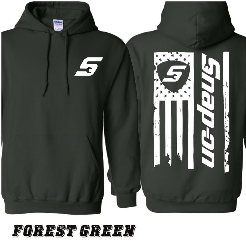 #SNAP-ON Hoodie â€“ Distressed American Flag Design with Snap-On Tools Logo â€“ Durable and Stylish Hoodie for Tool Enthusiasts â€“ Unisex for Men and Women