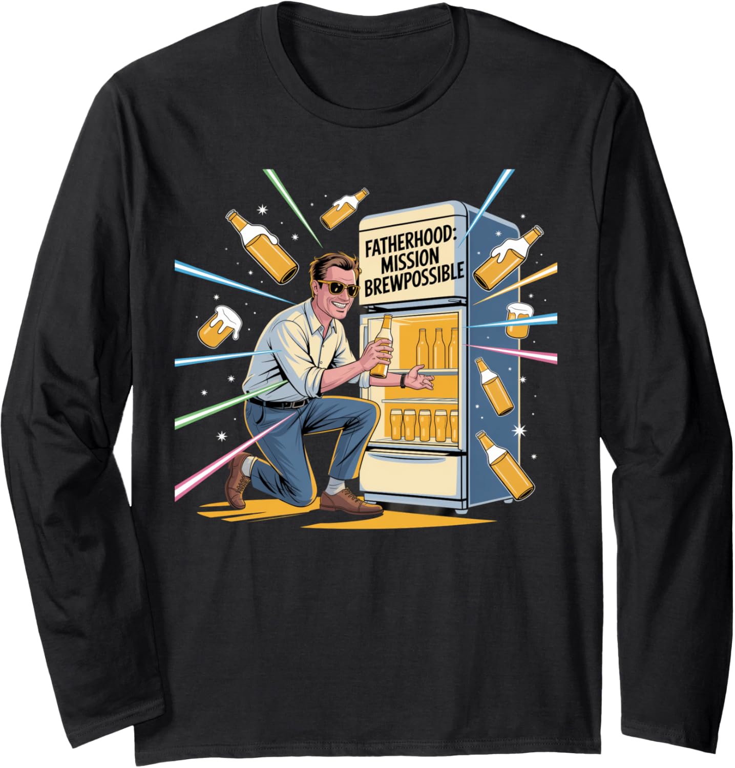 Fatherhood: Mission Brewpossible Daddy Beer Lover Long Sleeve