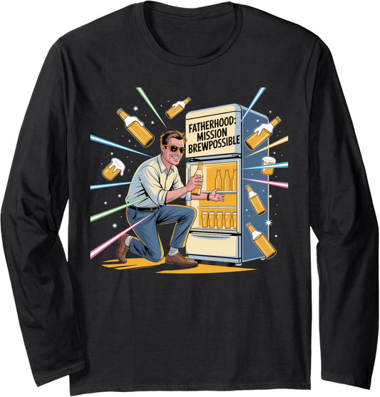 Fatherhood: Mission Brewpossible Daddy Beer Lover Long Sleeve
