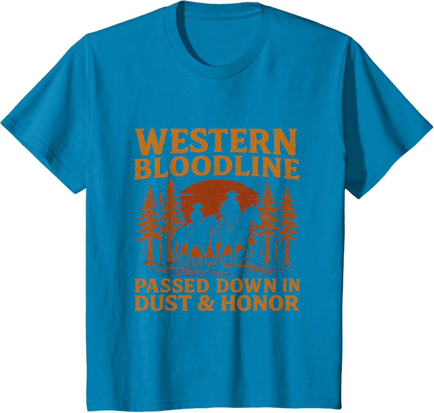 Father Son Cowboy Riding Western Legacy Vintage Tee