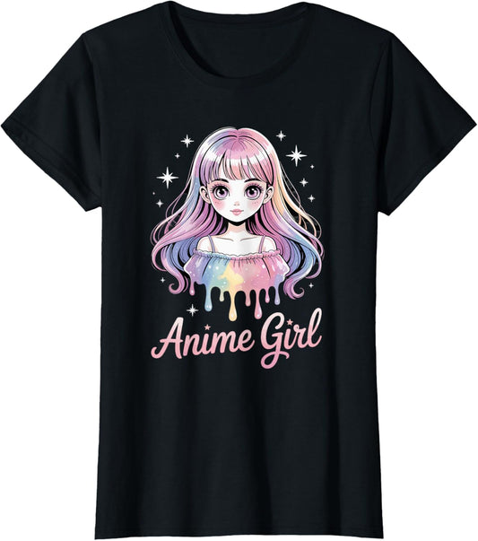 Cute Watercolor Pastel Art Kawaii Anime Girl