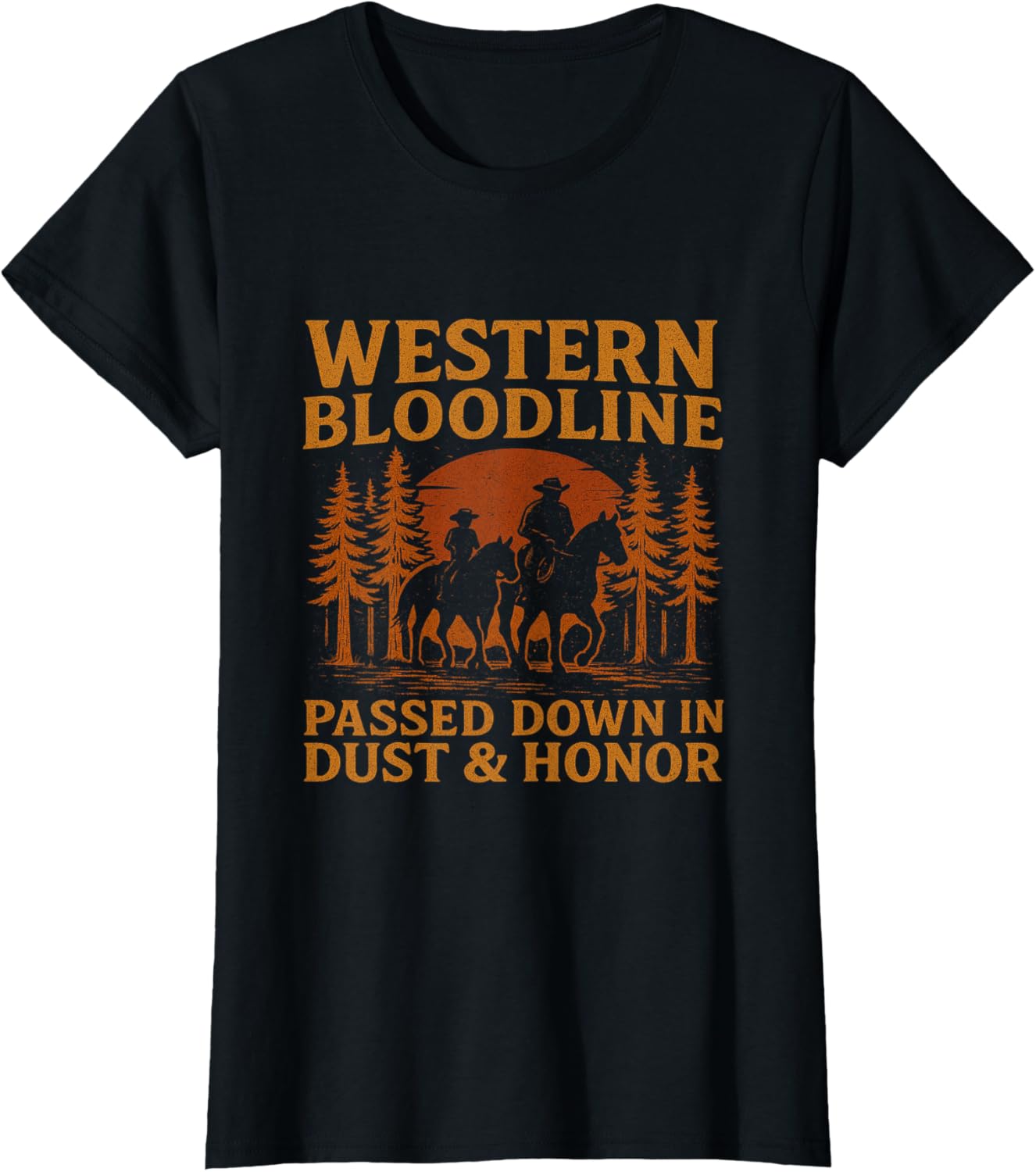 Father Son Cowboy Riding Western Legacy Vintage Tee