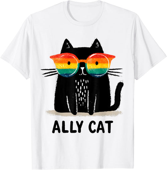 Ally Cat LGBT Gay Pride Month 2025 Rainbow Equal Rights