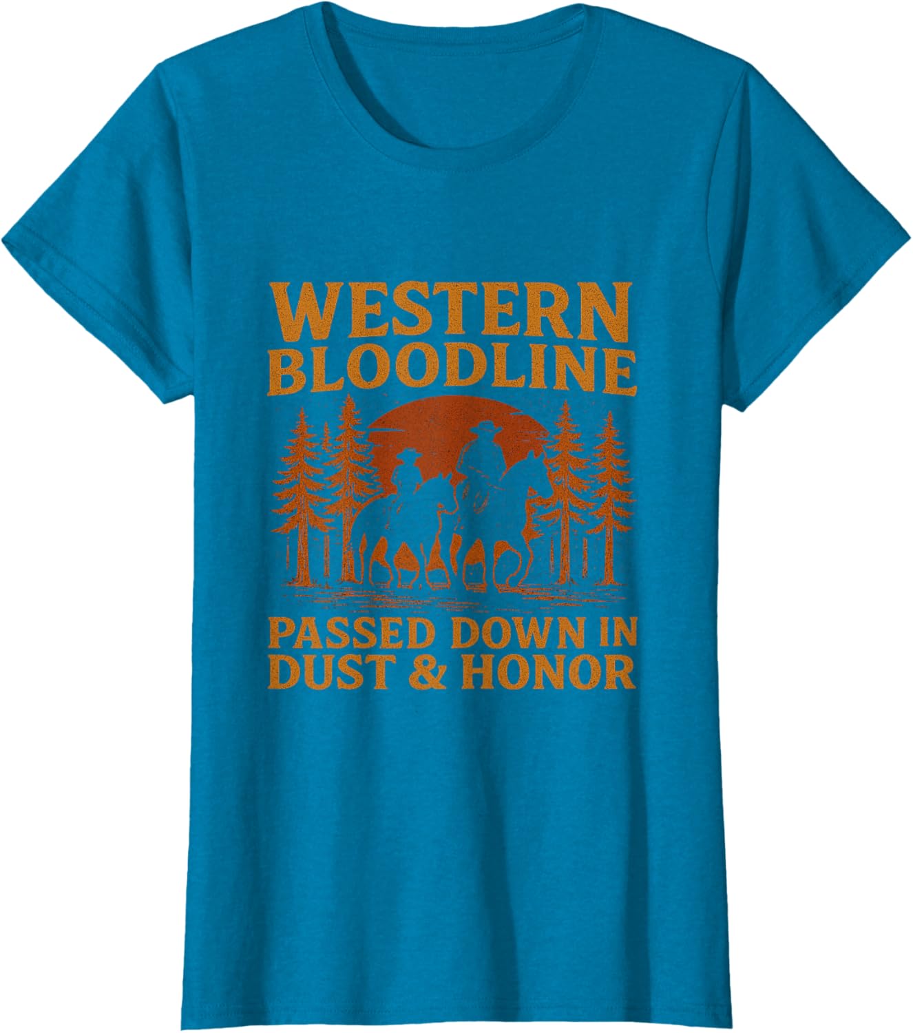Father Son Cowboy Riding Western Legacy Vintage Tee