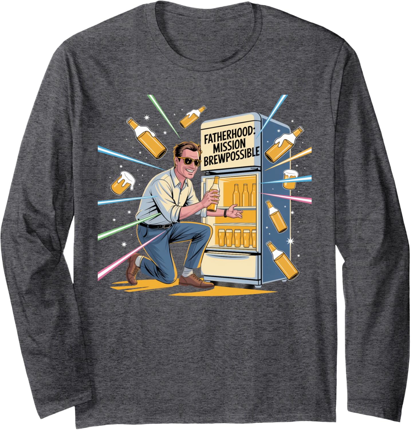 Fatherhood: Mission Brewpossible Daddy Beer Lover Long Sleeve