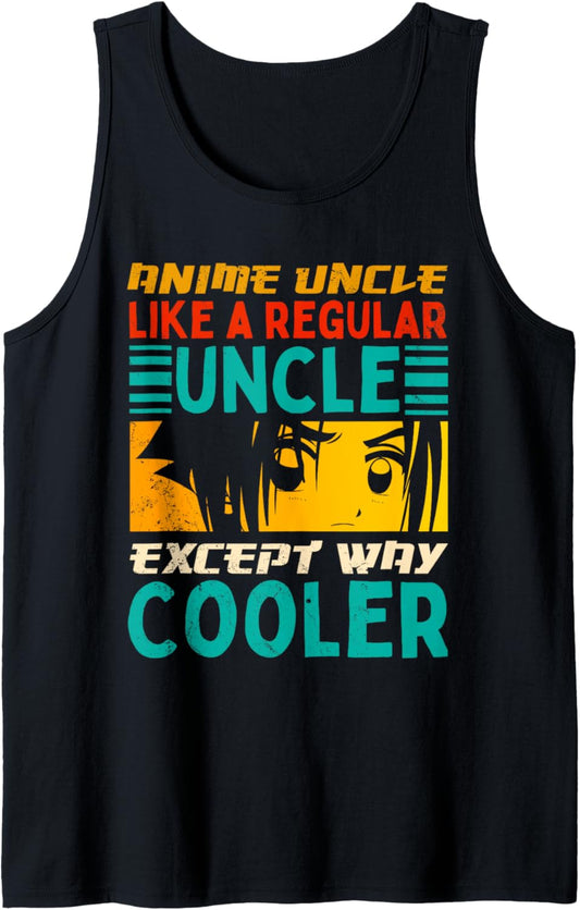 Funny Anime Uncle Like A Regular Uncle Manga Anime Lover Men Tank Top