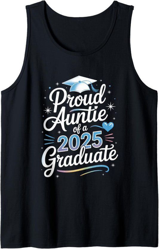 2025 Graduation Proud Aunt Family Celebration Design Tank Top