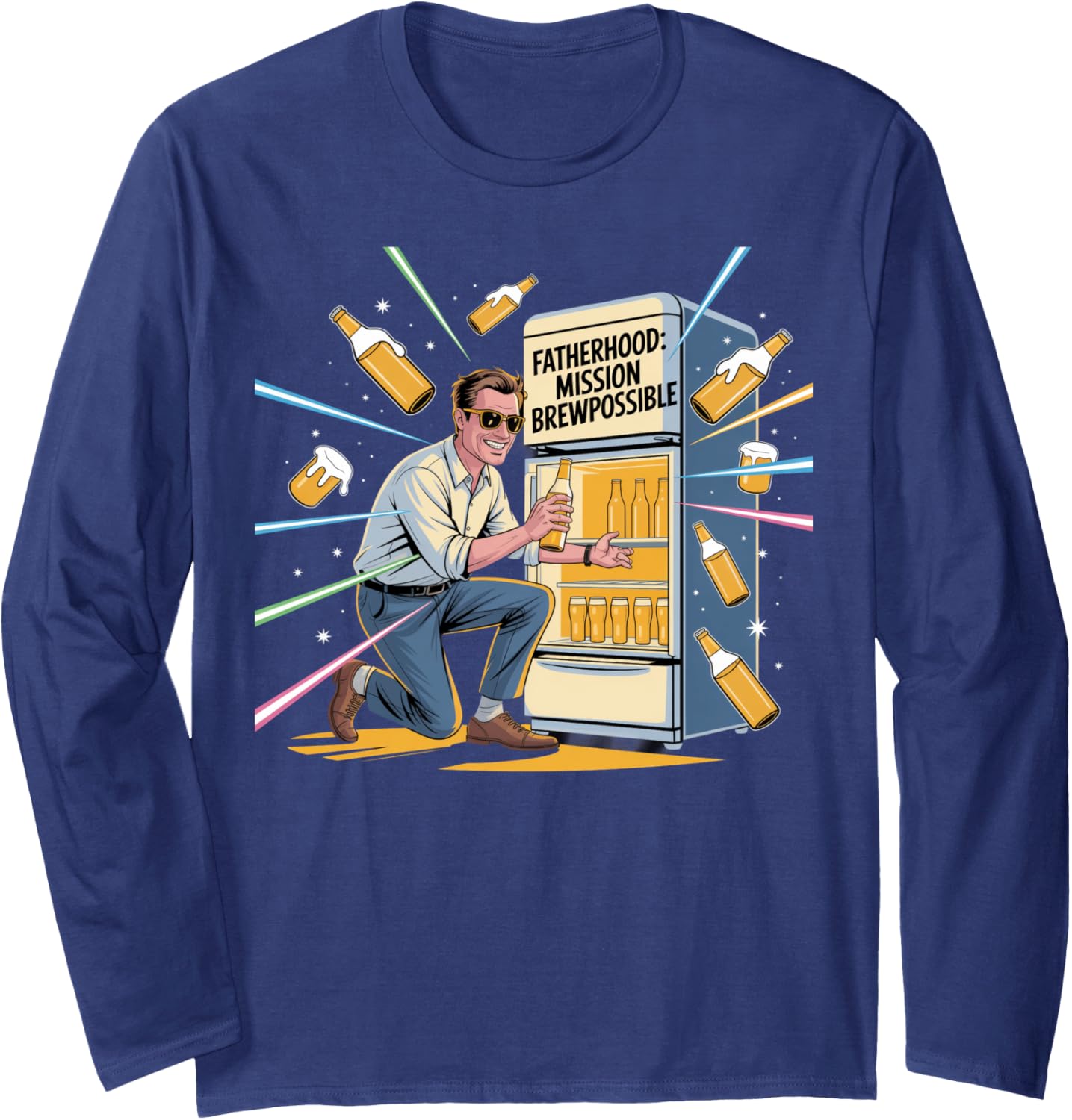 Fatherhood: Mission Brewpossible Daddy Beer Lover Long Sleeve
