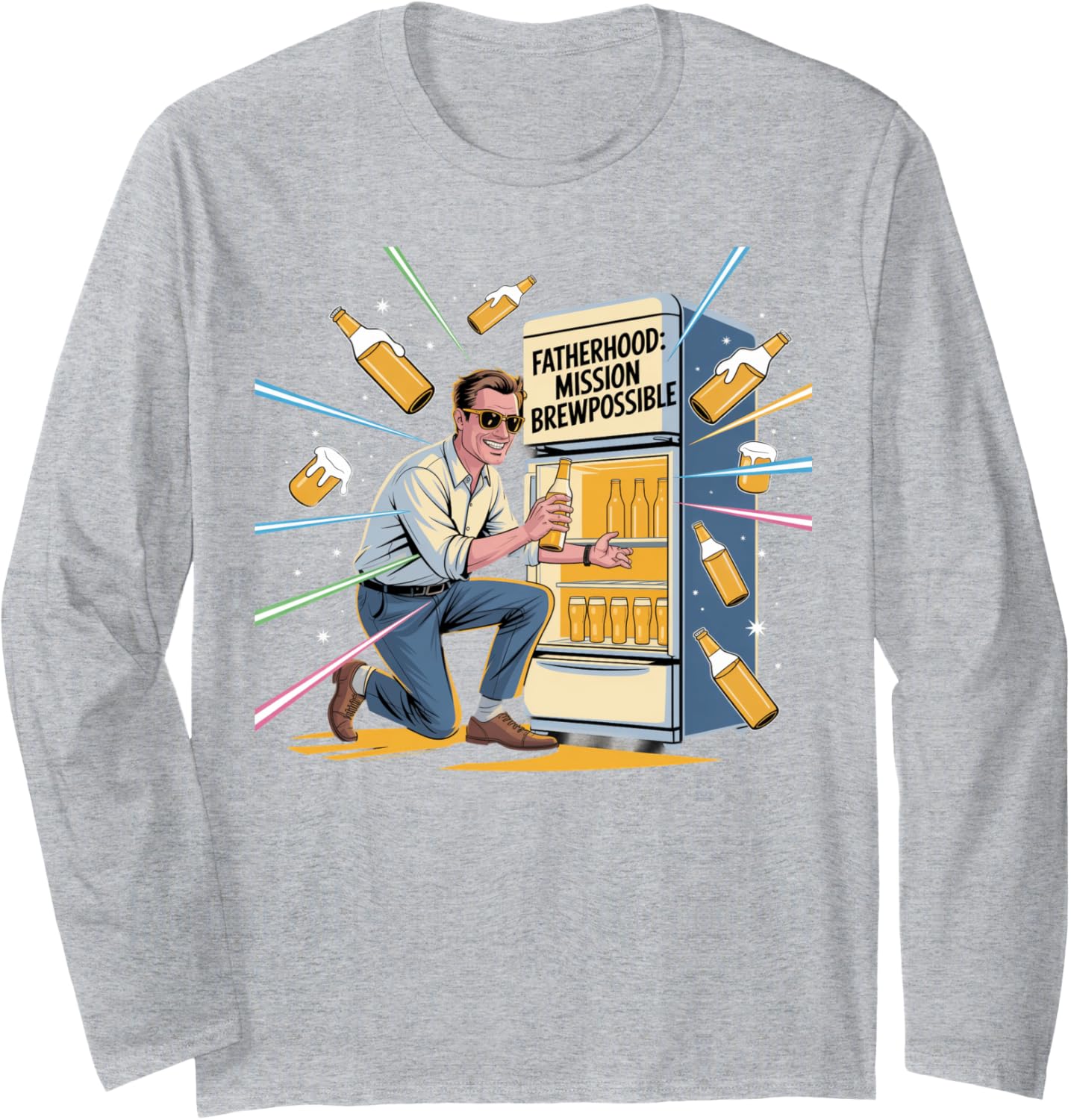 Fatherhood: Mission Brewpossible Daddy Beer Lover Long Sleeve