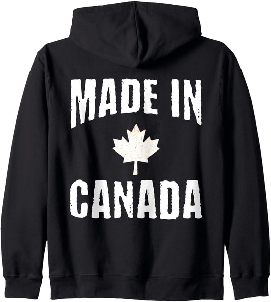 Vintage Made in Canada - Proud Canadian Heritage Canada Day Zip Hoodie
