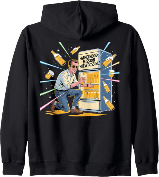 Fatherhood: Mission Brewpossible Daddy Beer Lover Zip Hoodie