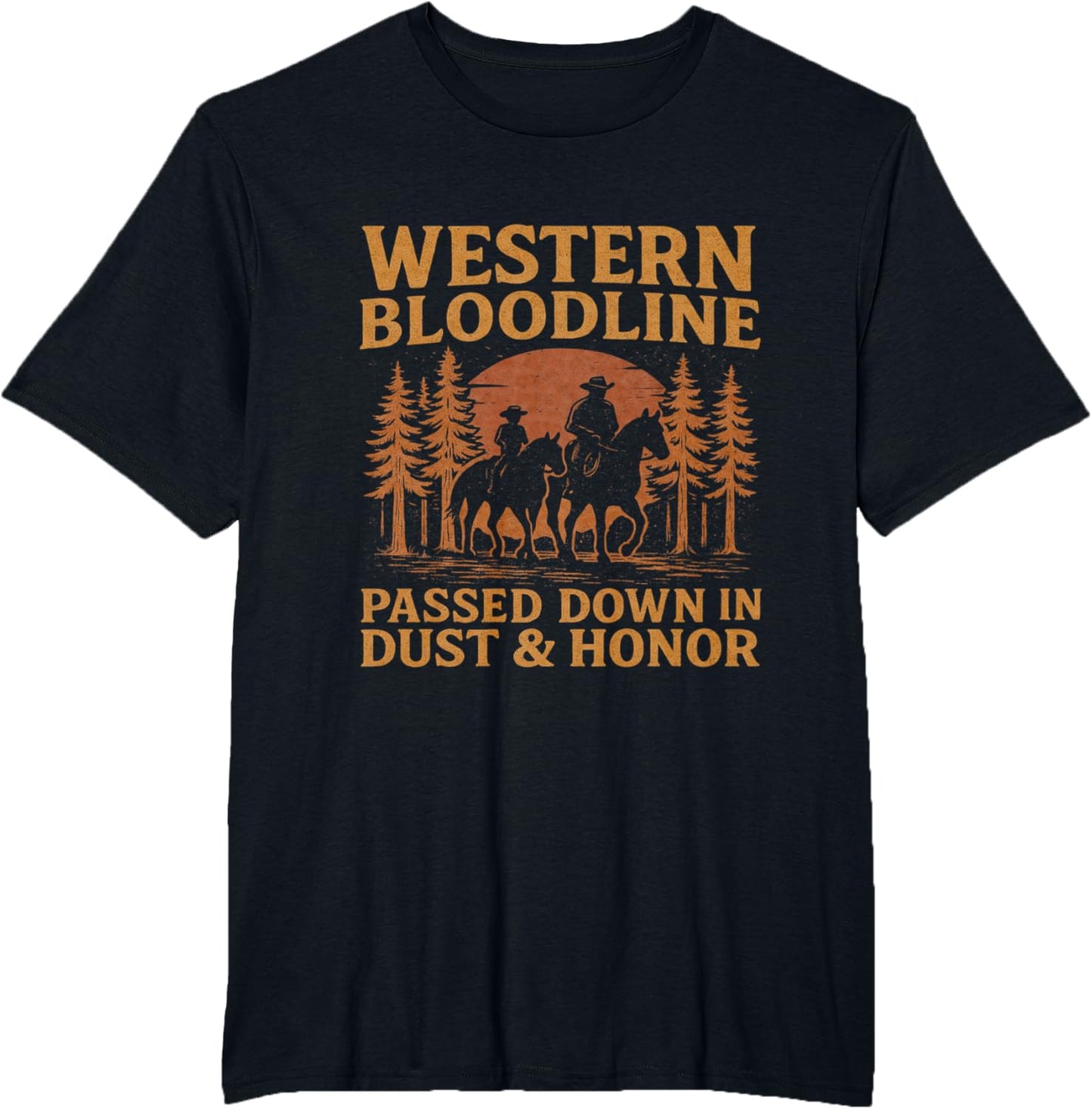 Father Son Cowboy Riding Western Legacy Vintage Tee