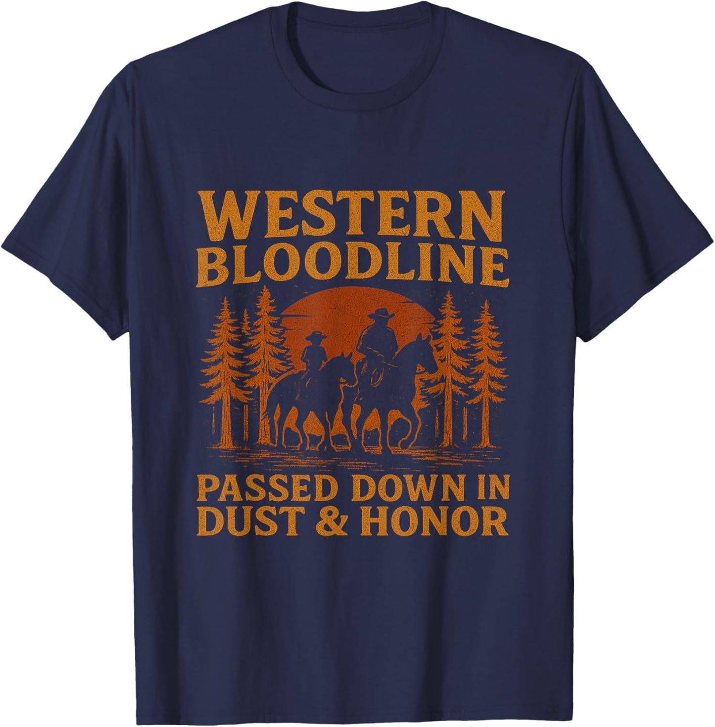 Father Son Cowboy Riding Western Legacy Vintage Tee