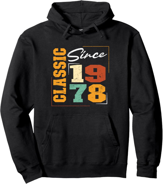 Classic Since 1978 Birthday Varsity Born In 1978 Birthday Pullover Hoodie