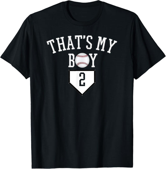#2 Thats My Boy Baseball Number Shirt-Baseball Mom & Dad Tee