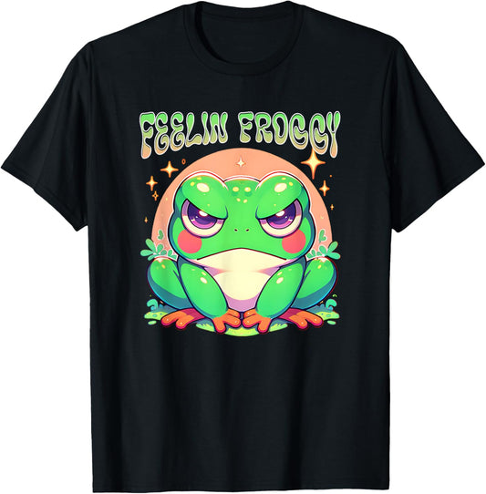 Grumpy Face Angry Frog Feelin Froggy Anime Style Girls