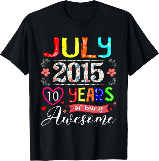 10 Year Old July 2015 Floral 10th Birthday Girl Youth