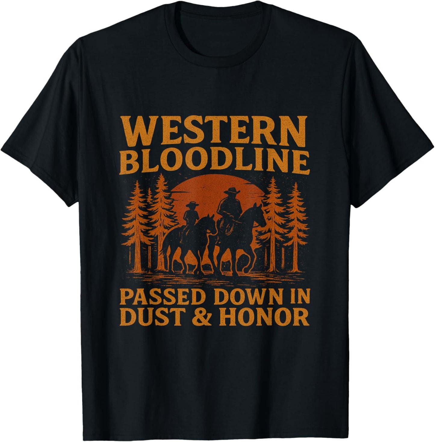 Father Son Cowboy Riding Western Legacy Vintage Tee