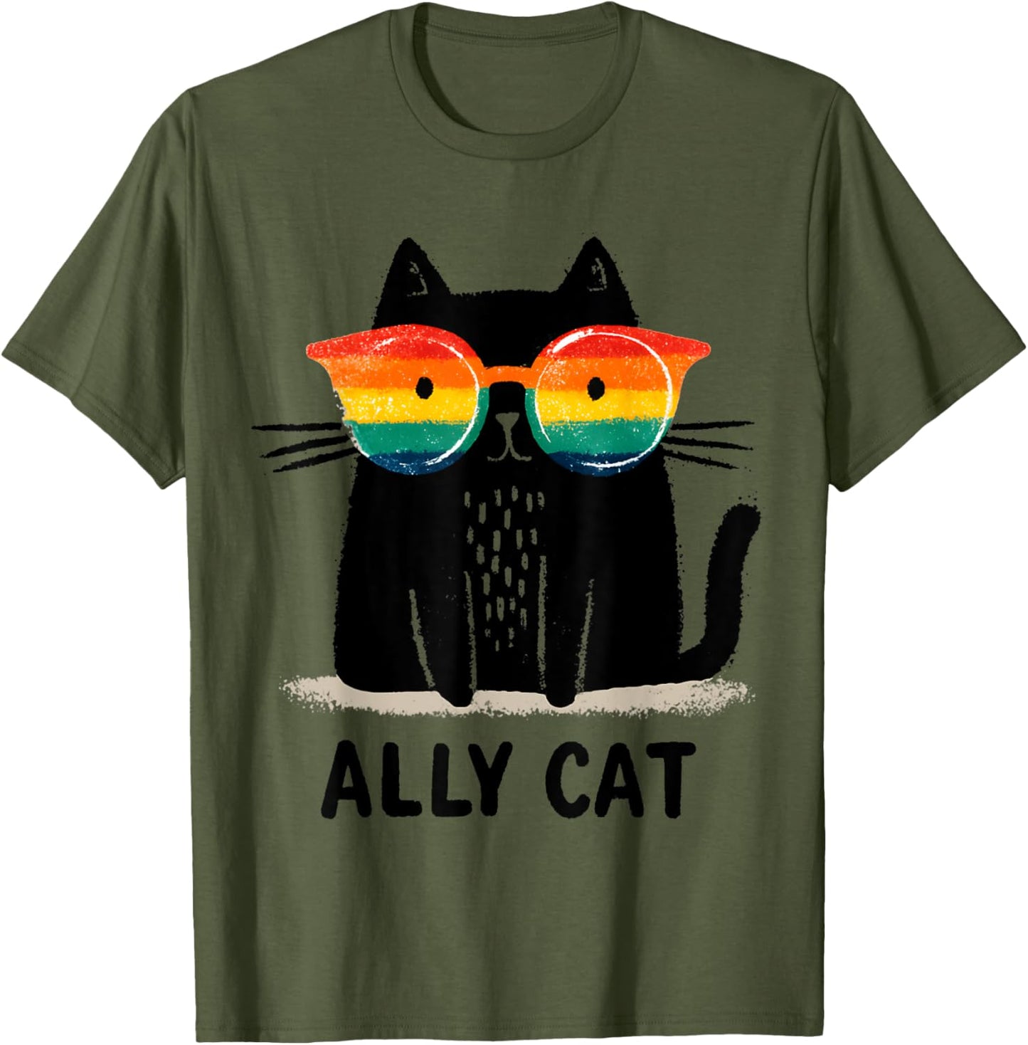 Ally Cat LGBT Gay Pride Month 2025 Rainbow Equal Rights