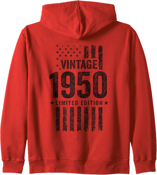 Limited Edition Vintage 1950 - Born in 1950 - 1950 Birthday Zip Hoodie