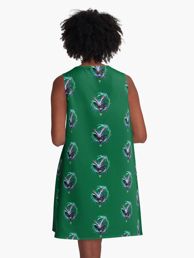 "Stylish and Cool Art Dragon"│green A-Line Dress