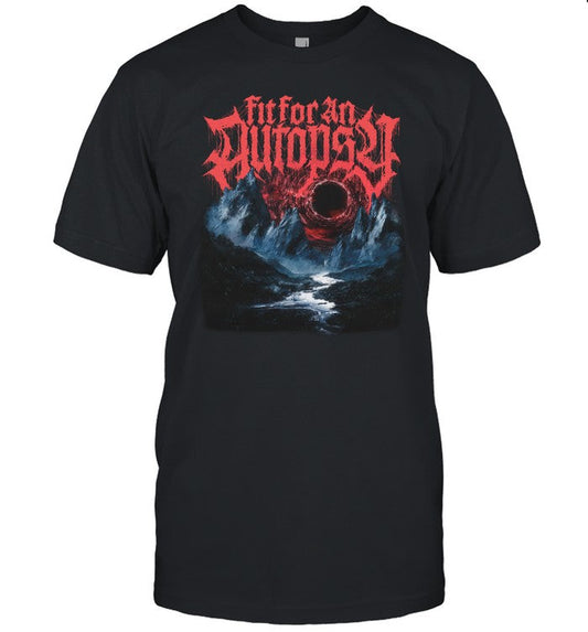 2025 Fit For An Autopsy Red Black Hole New T Shirt