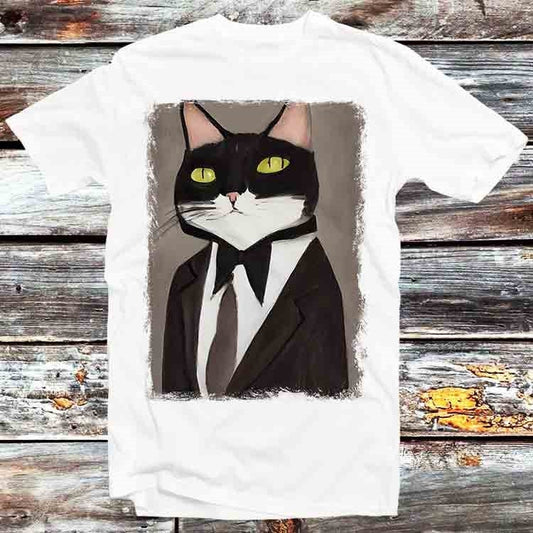 Boss Rich Cat Fancy Pants T Shirt Vintage Retro Cool Gift Mens Womens Unisex Cartoon Anime Top Tee B1021