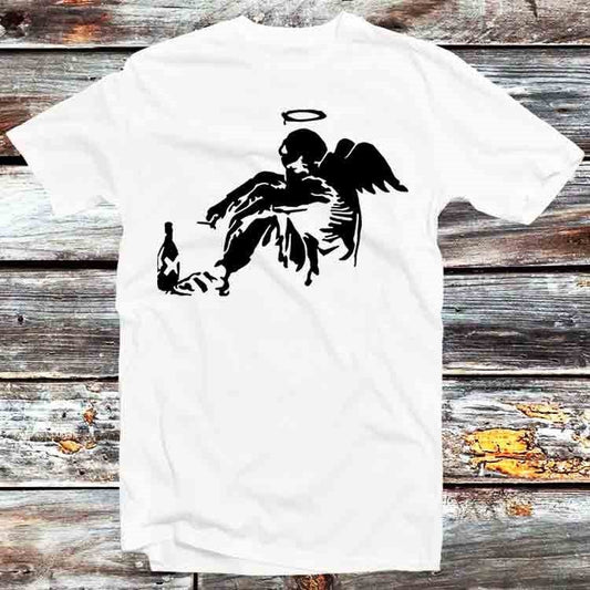 Banksy Fallen Angel T Shirt Vintage Retro Gift Mens Womens Unisex Cartoon Anime Top Tee B1203