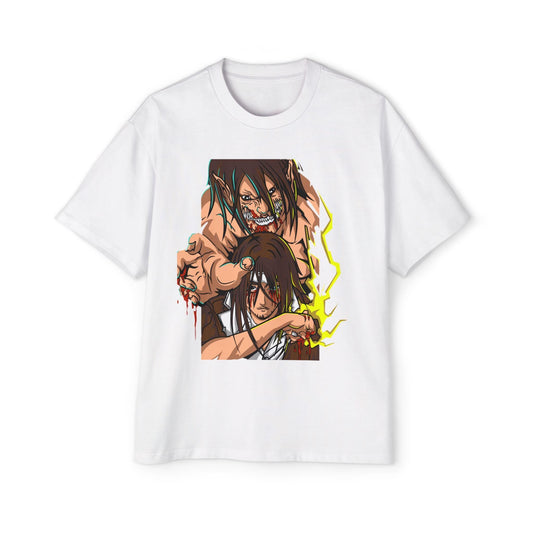 Attack on Titan Anime Men's Heavy Oversized Tee, Shingeki no Kyojin Shirt, Plus Size Japanese Manga Tshirt, Giant Titans Tee, Cosplay