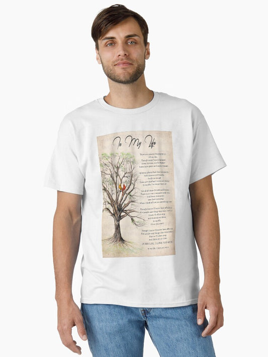 In My Life Lyrics Poster, The Beatles Song Lyrics Poster, Song Poster, Song Lyrics Print, Lyrics Wall Art, vintage music poster, music gifts Classic T-Shirt Style005