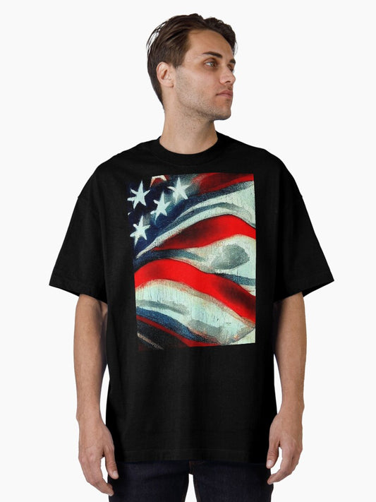 Stars and Stripes 10 - American Flag - Scatter cushions and prints. Oversized T-Shirt