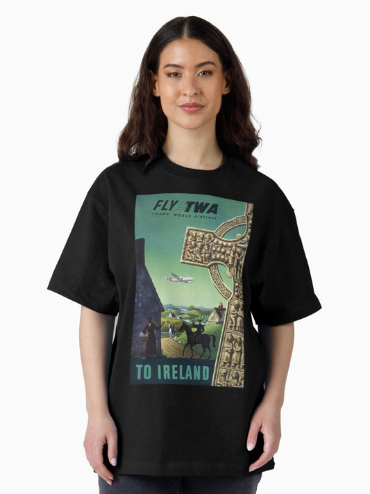 To Ireland vintage travel poster Oversized T-Shirt